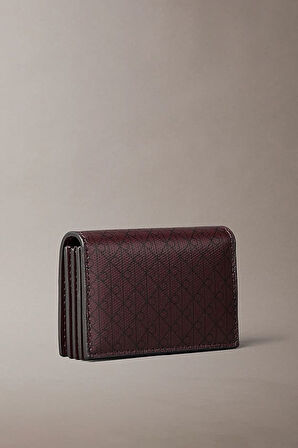 Kadın Monogram Baskılı Akordiyon Tipi Kartlık - Bordo | undefined