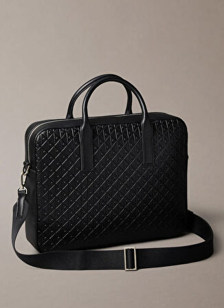 Calvin Klein Siyah Erkek Laptop Çantası EMBLEM EMBOSS COMMUTER