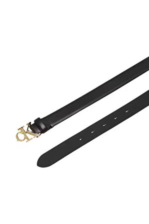 Kadın Buckle 30 Mm Logo Tokalı Kemer - Siyah | 90