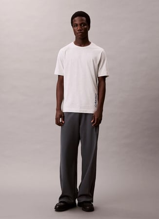 Calvin Klein Jeans Bisiklet Yaka Düz Gri Erkek T-Shirt LVGMF5K106P74 SS TEE