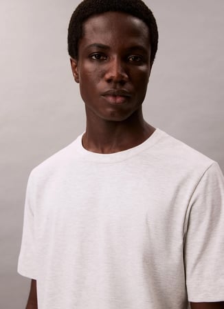 Calvin Klein Jeans Bisiklet Yaka Düz Gri Erkek T-Shirt LVGMF5K106P74 SS TEE