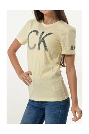 Calvin Klein Kadın Bisiklet Yaka T-Shirt