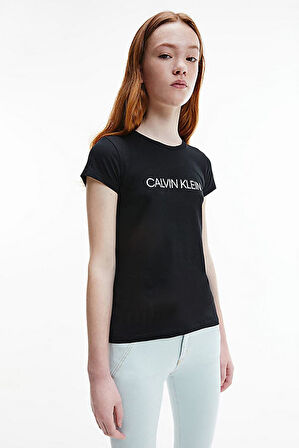 Kız Çocuk Ck İnstitutional Slim T-Shirt - Siyah | 12 Yaş