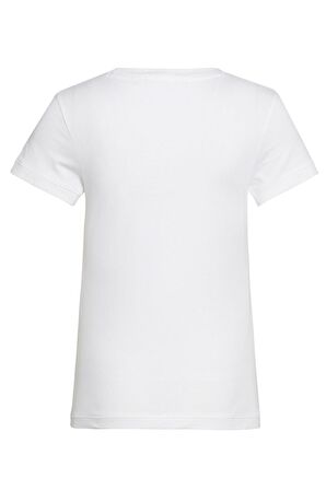 Calvin Klein Jeans Bisiklet Yaka   Normal Kalıp  Beyaz Kadın T-Shirt J20J212883YAF Beyaz T-shirt