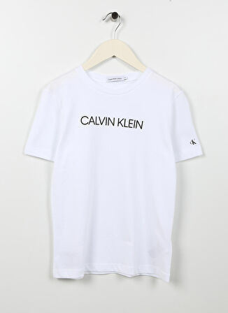 Calvin Klein Beyaz Erkek Çocuk T-Shirt IB0IB00347YAF