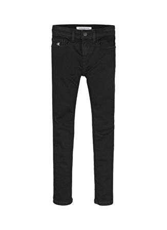 Calvin Klein Skinny Cl Blk Str  Normal Bel Dar Kalıp Düz Siyah Erkek Çocuk Denim Pantolon