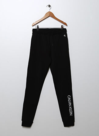 Calvin Klein Siyah Erkek Çocuk Lastikli Uzun Düz Pantolon IB0IB00954