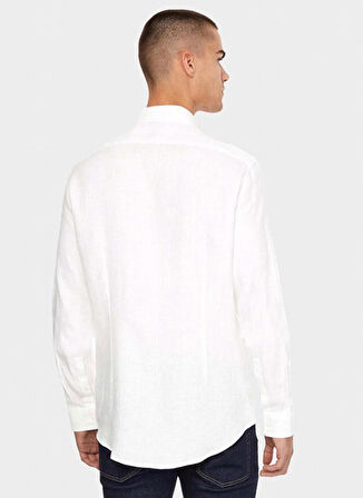 Calvin Klein Slim Fit Düğmeli Yaka Beyaz Erkek Gömlek K10K1092860K4