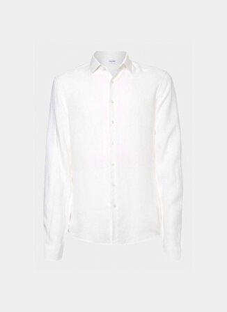Calvin Klein Slim Fit Düğmeli Yaka Beyaz Erkek Gömlek K10K1092860K4