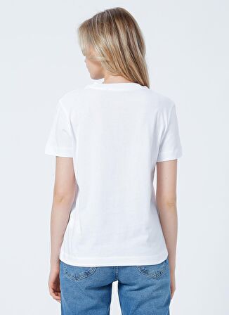 Calvin Klein Jeans Bisiklet Yaka   Rahat  Beyaz Kadın T-Shirt J20J219142YAF
