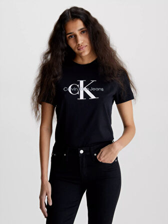 Kadın Core Monologo Regular T-Shirt - Siyah  | XXL