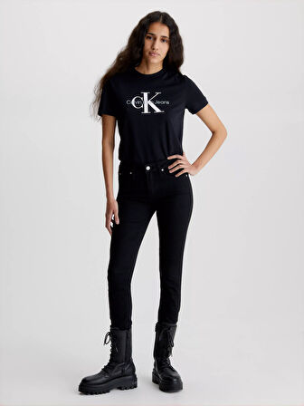 Kadın Core Monologo Regular T-Shirt - Siyah  | XXL