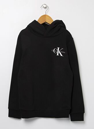 Calvin Klein Baskılı Erkek Çocuk Siyah Sweatshırt IU0IU00266