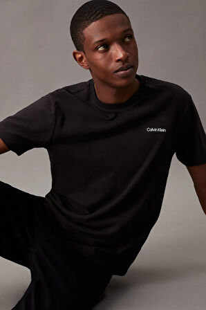 Erkek Ck Mikro Logo T-Shirt - Siyah | XS