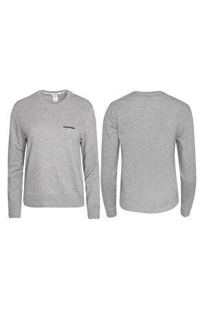 Kadın L/S Marka Logolu Sweatshirt  - Gri  | M