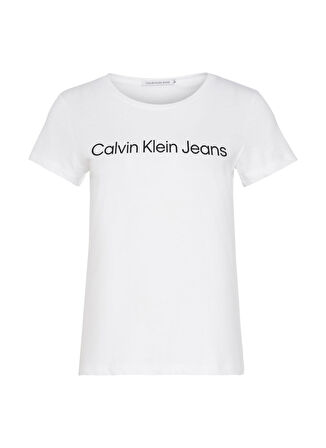 Calvin Klein Bisiklet Yaka Beyaz Kadın T-Shirt J20J220253YAF