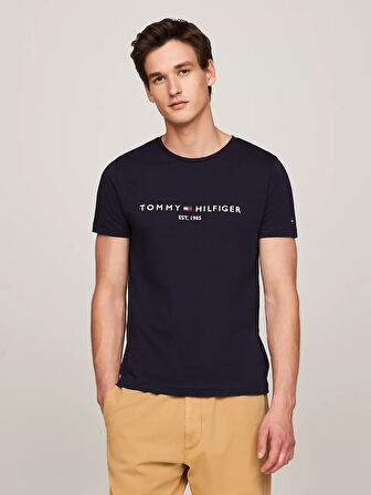 Erkek Core Tommy Logolu T-Shirt - Mavi  | XS