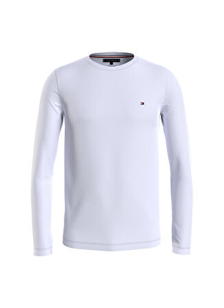 Bisiklet Yaka Beyaz Erkek T-Shirt MW0MW10804YBR