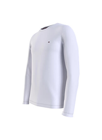 Bisiklet Yaka Beyaz Erkek T-Shirt MW0MW10804YBR