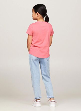 Tommy Hilfiger Baskılı Pembe Kız Çocuk T-Shirt ESSENTIAL TEE S/S GIRLS