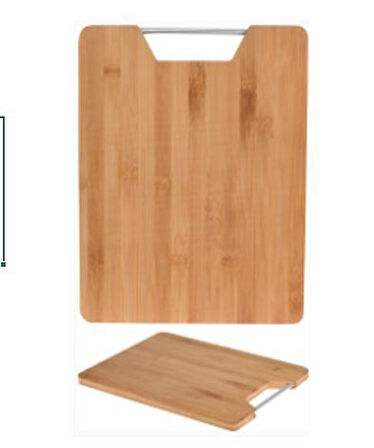 TANTİTONİ METAL TUTACAKLI DİKDÖRTGEN BAMBU KESME TAHTASI 32,5X25X1,8 CM