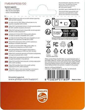 SD Hafıza kartı 64gb Ultra Pro memory card Dron -Kask-Araç kamera V30 U3 Phılıps