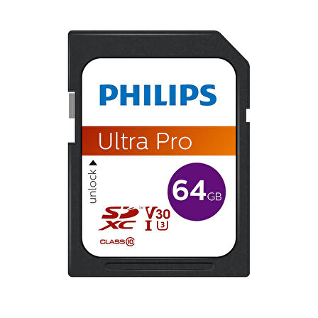 Philips Ultra Pro 64GB SDXC UHS-I U3 V30 Class10 Hafıza Kartı