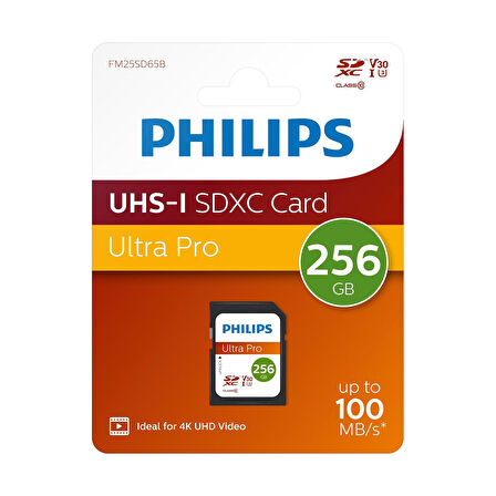 Philips Ultra Pro 256GB SDXC UHS-I U3 V30 Class10 Hafıza Kartı
