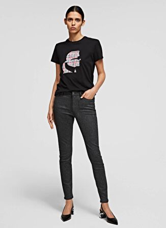 KARL LAGERFELD Skinny Parlak Denim Pantolon