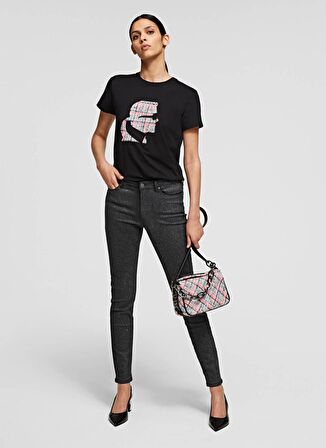 KARL LAGERFELD Skinny Parlak Denim Pantolon