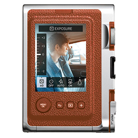 Instax Mini Evo Kahverengi Deri Çanta-FOTSIBP079