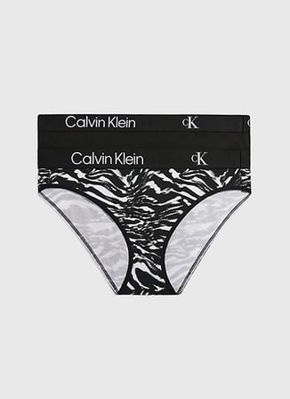 Calvin Klein Siyah - Gri Kadın Bikini Külot 000QD3991E