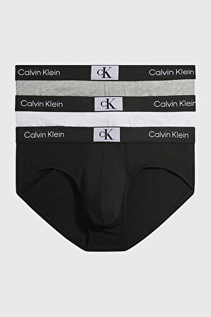 Erkek Basic 3'lü CK İmzalı Bel Bantlı Boxer - Siyah Beyaz Gri  | 2XL