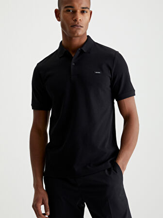CALVIN KLEIN STRETCH PIQUE SLIM BUTTON POLO Polo Yaka T-Shirt