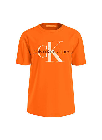 Calvin Klein Jeans Bisiklet Yaka Baskılı Turuncu Erkek T-Shirt J30J320806SCB_SEASONAL MONOLOGO TEE