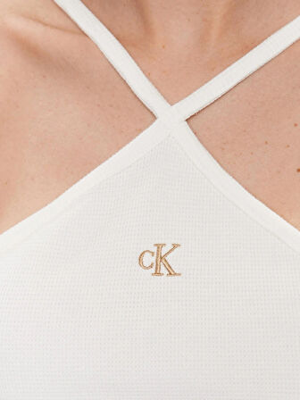 Calvin Klein Waffle Halter Neck Top Crop Top Kadın