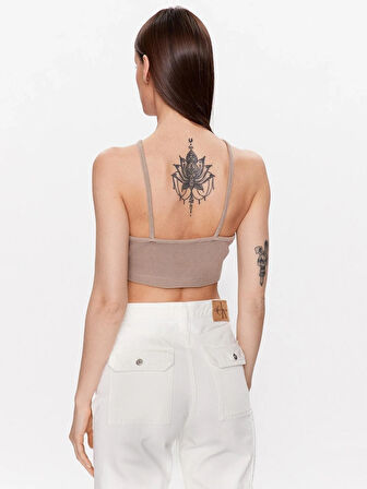 Waffle Halter Neck Top Crop Top