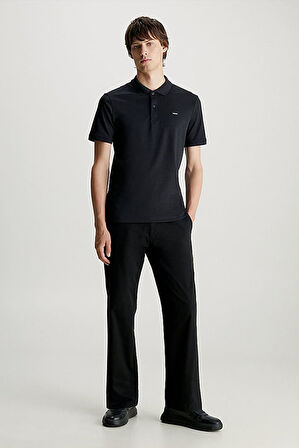 Erkek Ck Smooth Pamuk Polo T-Shirt - Siyah | M