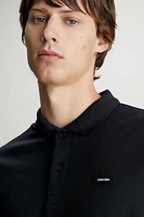 Erkek Ck Smooth Pamuk Polo T-Shirt - Siyah | L