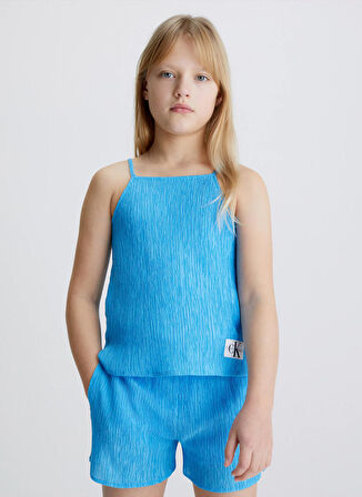 Calvin Klein Düz Mavi Kız Çocuk Gömlek IG0IG01954CY0