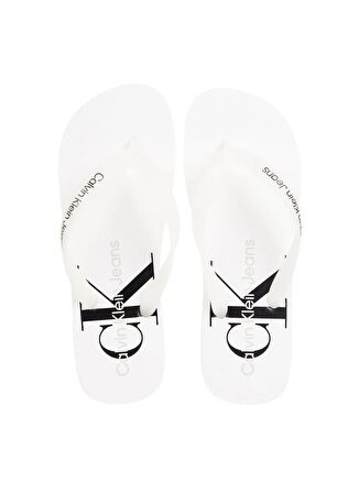 Calvin Klein Beyaz Erkek Plaj Terliği BEACH SANDAL MONOGRAM TPU