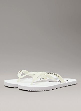 Calvin Klein Beyaz Erkek Plaj Terliği BEACH SANDAL MONOGRAM TPU