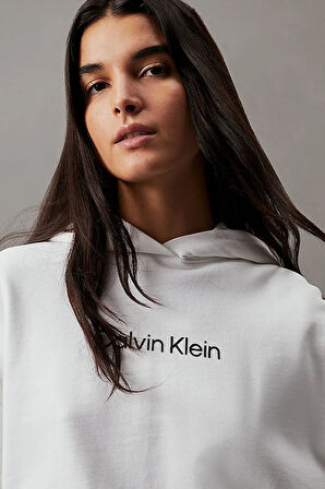 Kadın CK Hero Logo Sweatshirt - Beyaz | M