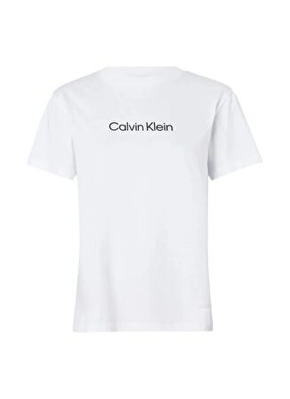 Calvin Klein Düz Beyaz Kadın T-Shirt HERO LOGO REGULAR T-SHIRT