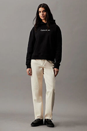 Kadın Hero Logo Sweatshirt - Siyah  | M