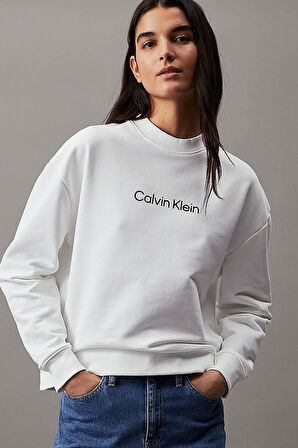 Kadın CK HERO Logo Sweatshirt - Beyaz | XS