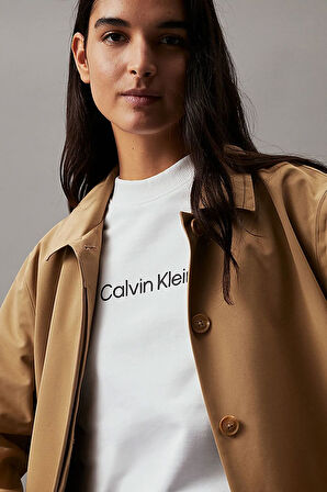 Kadın CK HERO Logo Sweatshirt - Beyaz | M