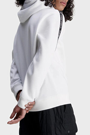 Calvin Klein Jeans Kapüşon Yaka Beyaz Erkek Sweatshırt J30J323429YAF