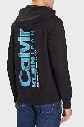 Calvin Klein Jeans Kapüşon Yaka Siyah Erkek Sweatshırt J30J324219BEH