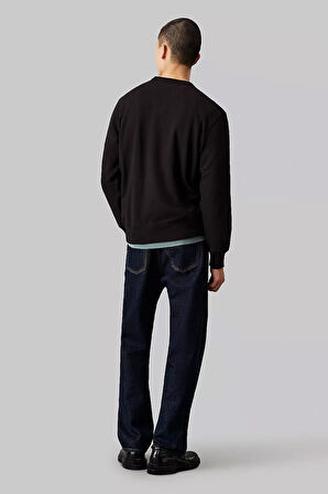 Erkek Rozetli Sweatshirt - Siyah | L